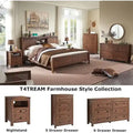 Farmhouse Full Bed Frame with Storage Shelves and Built-in Charging Station
