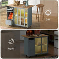 Merax Spacious Kitchen Island Cart with Adjustable Shelf and Dual Drawers