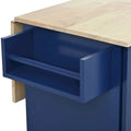 Mobile Kitchen Island on Wheels with Drop Leaf and Solid Wood Top