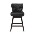 LUE BONA Set of 4 Mid-Century Modern 26-Inch Swivel Counter Stools with Faux Leather and Fabric Upholstery for Kitchen Island