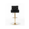 Set of 2 Adjustable Swivel Bar Stools with Gold Base by Best Master Furniture