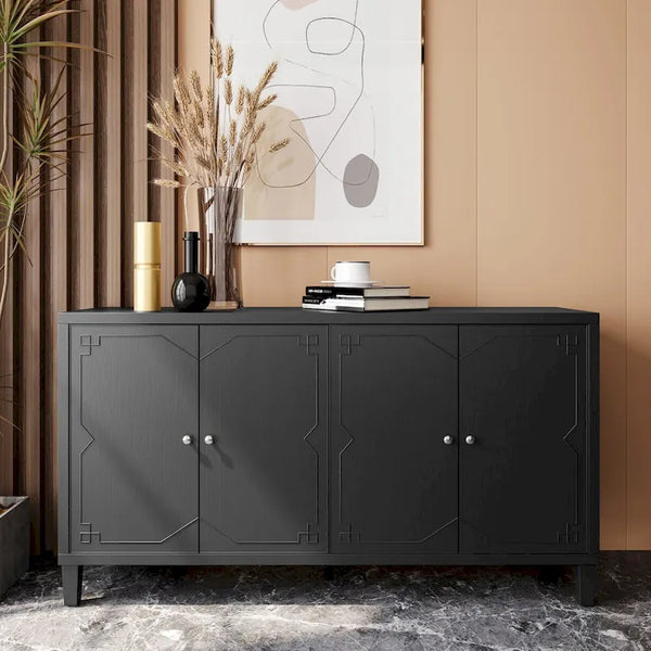 4-Door Wooden Accent Cabinet - Sideboard Buffet Server