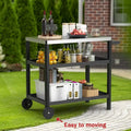 Portable Kitchen Island Grill Cart for Patios