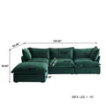 Modern L-Shaped Sectional Sofa with Chaise Ottoman - Deep and Comfortable Modular Design
