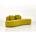 90.2-Inch Curved Velvet Half Moon Sofa for Living Room