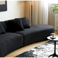 90.2-Inch Curved Velvet Half Moon Sofa for Living Room
