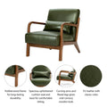 Glitzhome Set of 2 Mid-Century Modern PU Leather Accent Chairs - 30.75H with Cushions (25.75W x 33.75D)