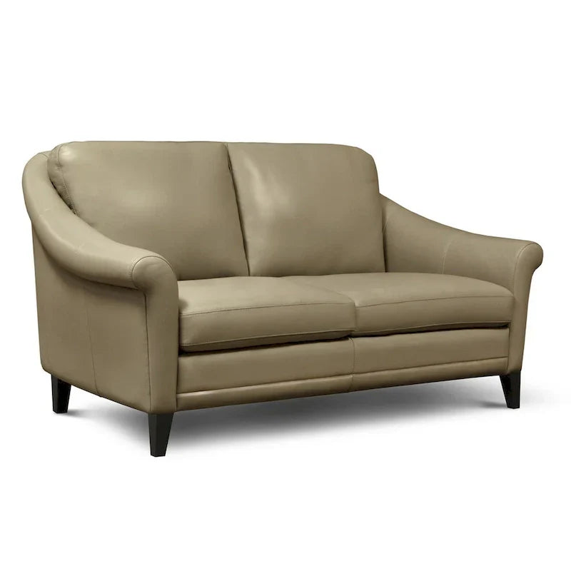 Sienna Authentic Leather Midcentury Modern Loveseat