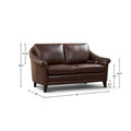 Sienna Authentic Leather Midcentury Modern Loveseat