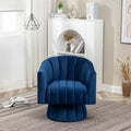 SEYNAR Set of 2 Modern Glam Velvet Upholstered Round Swivel Accent Barrel Chairs