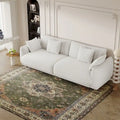 86.6" Contemporary Teddy Velvet Triple Sofa with 4 Cushions and Metal Legs
