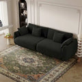 86.6" Contemporary Teddy Velvet Triple Sofa with 4 Cushions and Metal Legs