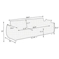 86.6" Contemporary Teddy Velvet Triple Sofa with 4 Cushions and Metal Legs