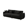 86.6" Contemporary Teddy Velvet Triple Sofa with 4 Cushions and Metal Legs