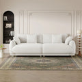 86.6" Contemporary Teddy Velvet Triple Sofa with 4 Cushions and Metal Legs