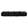 Spacious Mid-Century Modern Chenille Sectional Sofa - 4-Seater Modular Couch with Plush Cushions