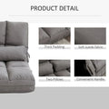 Versatile Floor Sofa Chair with 2 Cushions and Adjustable Backrest