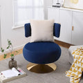 Round Barrel Chair with Fabric and Swivel Design