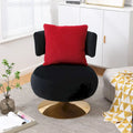Round Barrel Chair with Fabric and Swivel Design