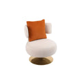 Round Barrel Chair with Fabric and Swivel Design