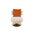 Round Barrel Chair with Fabric and Swivel Design