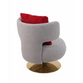 Round Barrel Chair with Fabric and Swivel Design