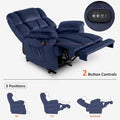 MCombo Heated Massage Electric Recliner Chair for Living Room - Fabric R6233
