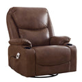 HOMYKA 34.2-Inch Wide Faux Leather Swivel Rocking Power Recliner Chair with USB Charging Port