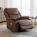 HOMYKA 34.2-Inch Wide Faux Leather Swivel Rocking Power Recliner Chair with USB Charging Port