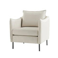 Christopher Contemporary Anti-Scratch Fabric Armchair with Black Metal Legs by HULALA HOME