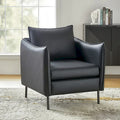 Christopher Contemporary Anti-Scratch Fabric Armchair with Black Metal Legs by HULALA HOME