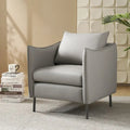 Christopher Contemporary Anti-Scratch Fabric Armchair with Black Metal Legs by HULALA HOME
