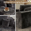 HOOOWOOO Modular Plush Corduroy Sectional Sofa with Cushions