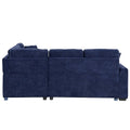 82.6-Inch L-Shaped Sleeper Sofa with Pull-Out Feature, Wheels, USB Ports, and Power Sockets - Dimensions: 82.6W x 82.6D x 33H