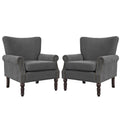 COZYMAN Contemporary Upholstered Armchair Set of 2 - Solid Wood Accent Chairs in Fabric/Faux Leather for Living Room