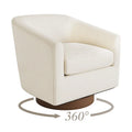LUE BONA Contemporary Upholstered Wooden Barrel Swivel Accent Chair for Living Room