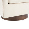 LUE BONA Contemporary Upholstered Wooden Barrel Swivel Accent Chair for Living Room