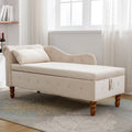 Modern Upholstered Chaise Lounge Chair with Storage & Pillow - Ideal for Bedroom Relaxation and Sleeping