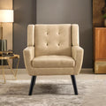 Contemporary Ergonomic Accent Chair in Soft Leather with Black Legs – Ideal for Living Room and Bedroom