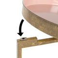 Kate and Laurel Celia Round Metal Folding Accent Table with Tray