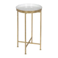 Kate and Laurel Celia Round Metal Folding Accent Table with Tray