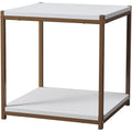 Caffoz Tall Side Table with Storage Shelf