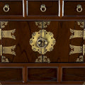 Handcrafted Korean Antique-Style 3-Drawer End Table Cabinet