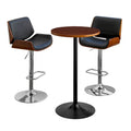 Glitzhome Adjustable Swivel Bar Stool Set with 3 Leatherette Seats for Pub Tables