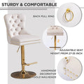 Contemporary Adjustable Thick Upholstered Swivel Counter Bar Stools