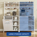 Moasis 6-Tier Kitchen Baker's Rack with Storage Shelves and Trash Can Cabinet Organizer