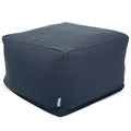 Majestic Home Goods Indoor Wales Poly/Linen Ottoman Pouf - 27" L x 27" W x 17" H
