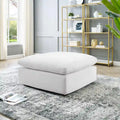 Commix Overstuffed Velvet Ottoman with Down Fill for Enhanced Comfort
