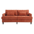 HOMEFUN Chenille Upholstered Loveseat and Armchair Set with Wooden Frame for Living Room