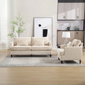 HOMEFUN Chenille Upholstered Loveseat and Armchair Set with Wooden Frame for Living Room